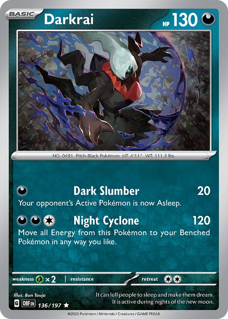 Darkrai 136/230 — Obsidian Flames (English Pokémon TCG card)