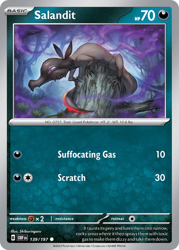 Salandit 139/230 — Obsidian Flames (English Pokémon TCG card)