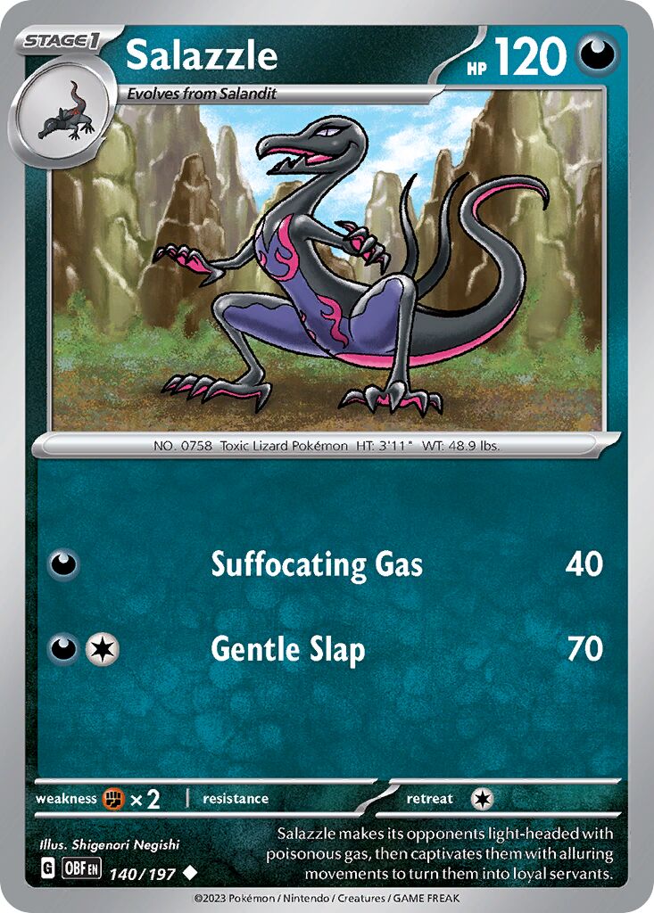 Salazzle 140/230 — Obsidian Flames (English Pokémon TCG card)
