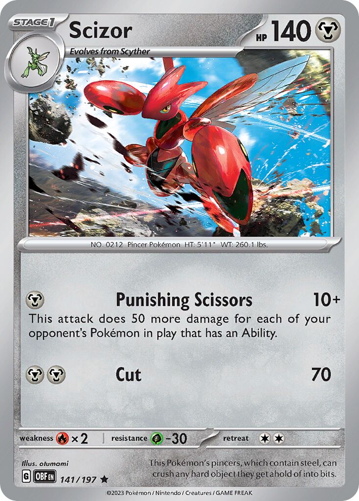 Scizor 141/230 — Obsidian Flames (English Pokémon TCG card)
