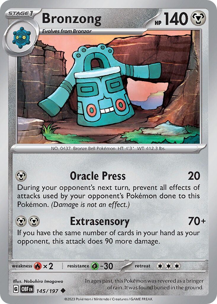 Bronzong 145/230 — Obsidian Flames (English Pokémon TCG card)