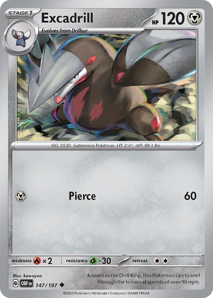 Excadrill 147/230 — Obsidian Flames (English Pokémon TCG card)