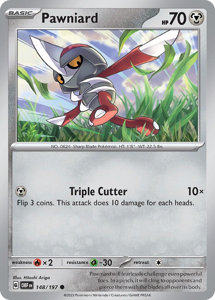 Pawniard 148/230 — Obsidian Flames (English Pokémon TCG card)