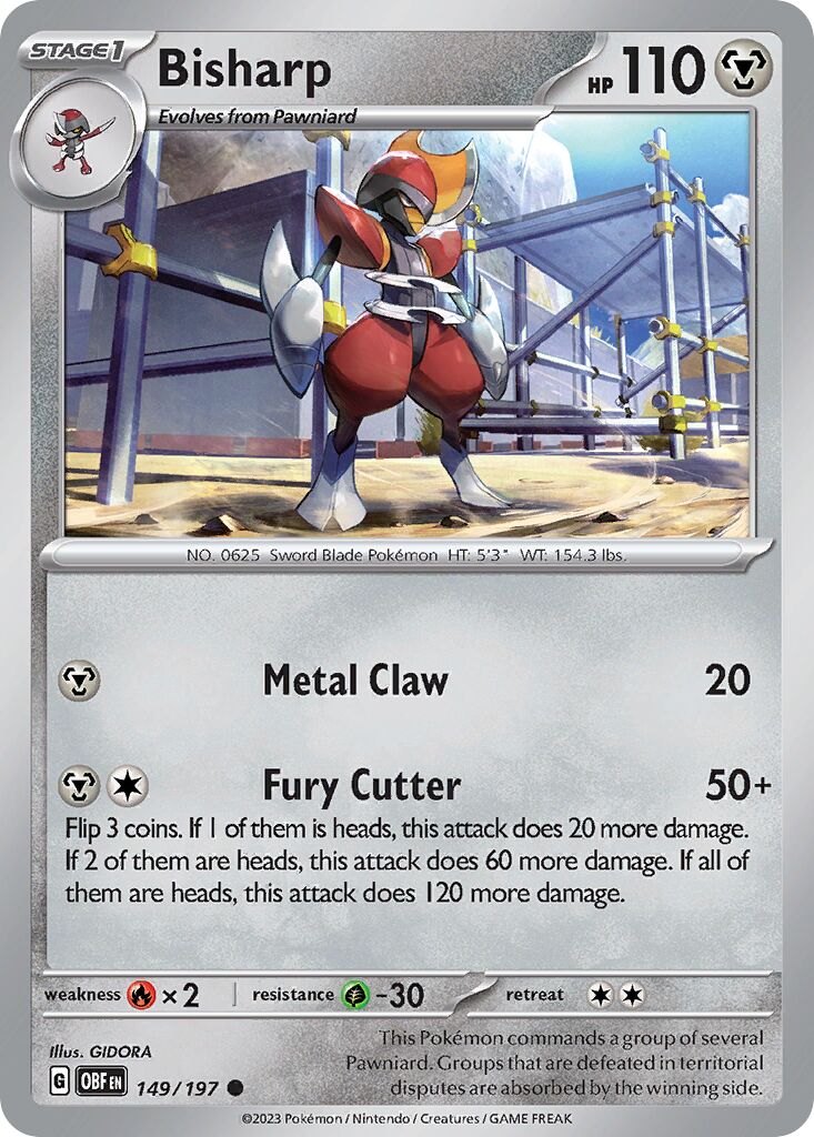 Bisharp 149/230 — Obsidian Flames (English Pokémon TCG card)
