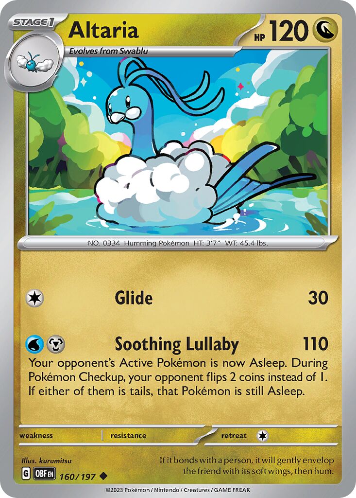Altaria 160/230 — Obsidian Flames (English Pokémon TCG card)