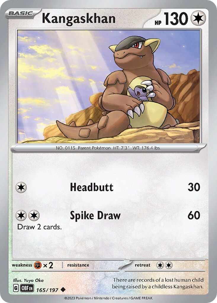 Kangaskhan 165/230 — Obsidian Flames (English Pokémon TCG card)