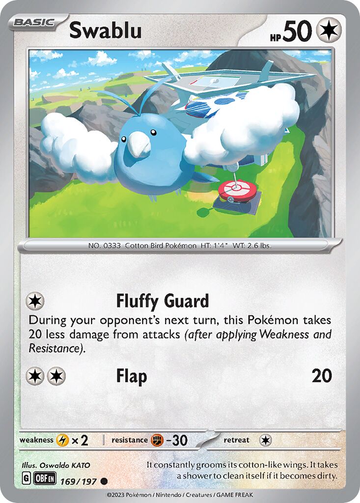 Swablu 169/230 — Obsidian Flames (English Pokémon TCG card)