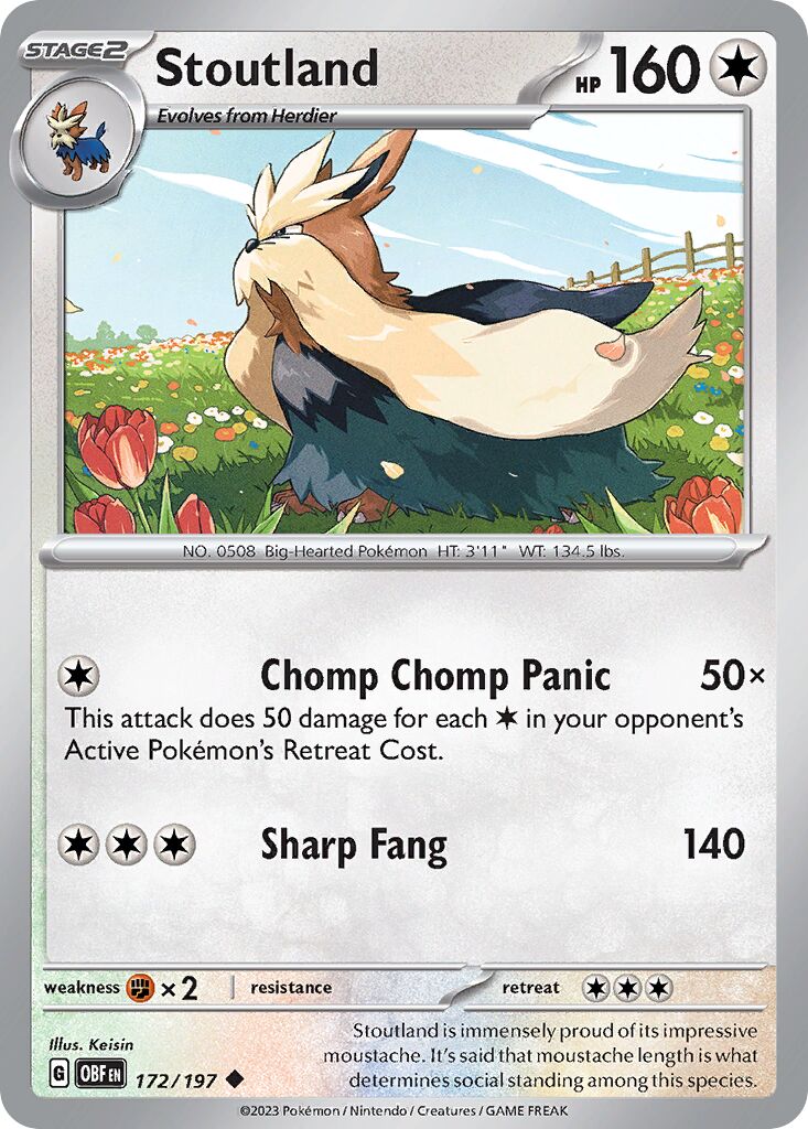Stoutland 172/230 — Obsidian Flames (English Pokémon TCG card)