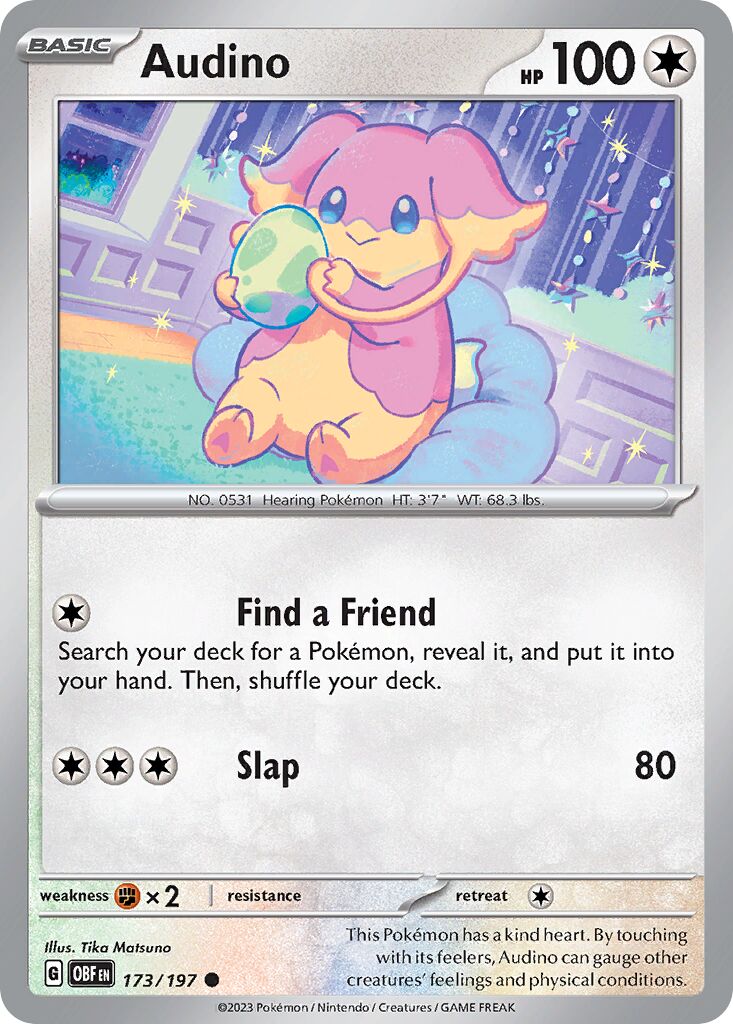 Audino 173/230 — Obsidian Flames (English Pokémon TCG card)