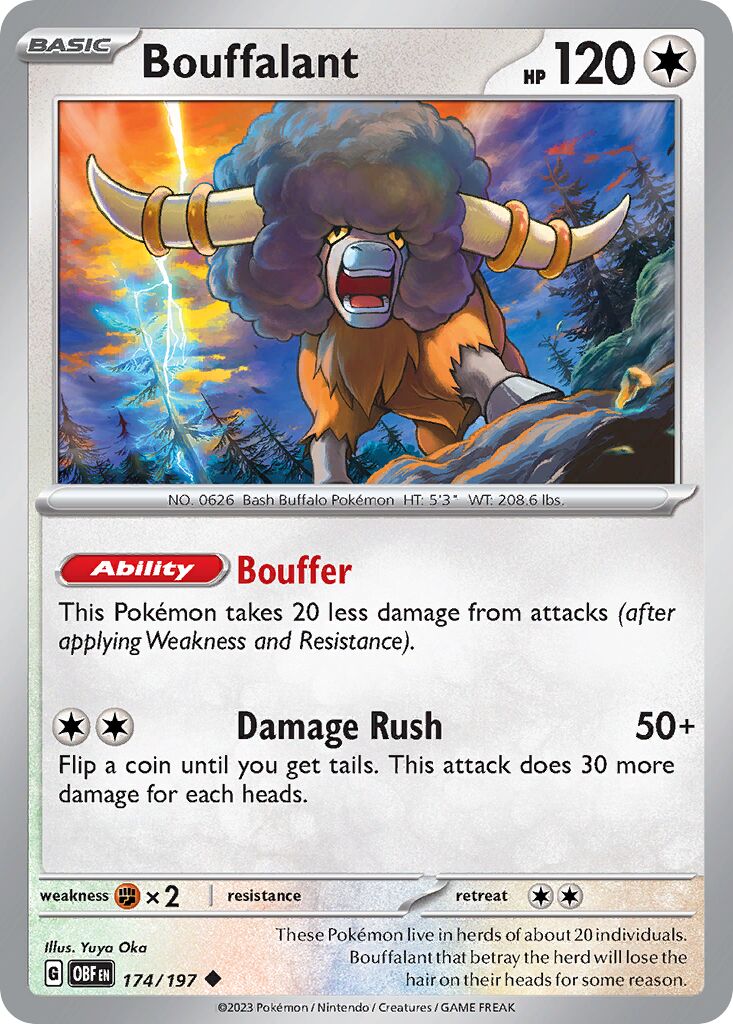 Bouffalant 174/230 — Obsidian Flames (English Pokémon TCG card)