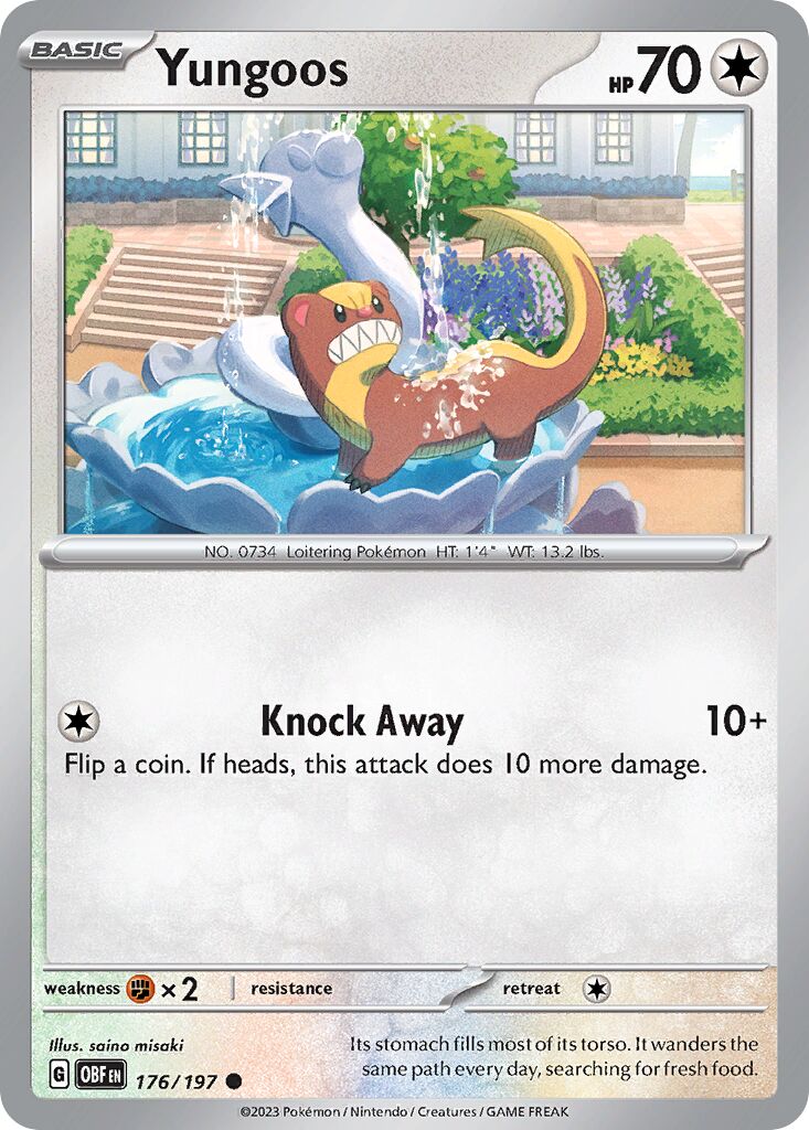 Yungoos 176/230 — Obsidian Flames (English Pokémon TCG card)