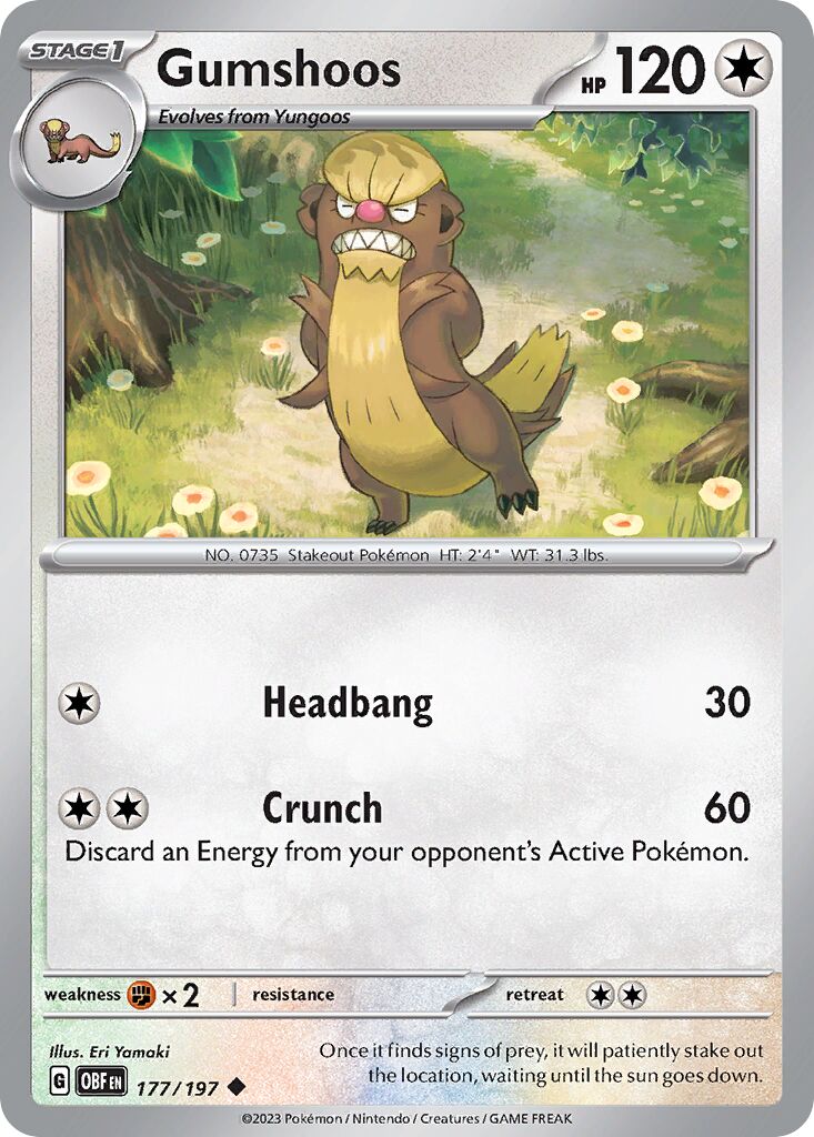 Gumshoos 177/230 — Obsidian Flames (English Pokémon TCG card)