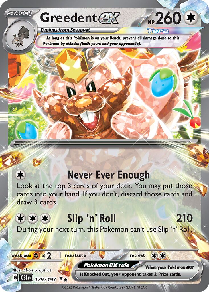 Greedent ex 179/230 — Obsidian Flames (English Pokémon TCG card)