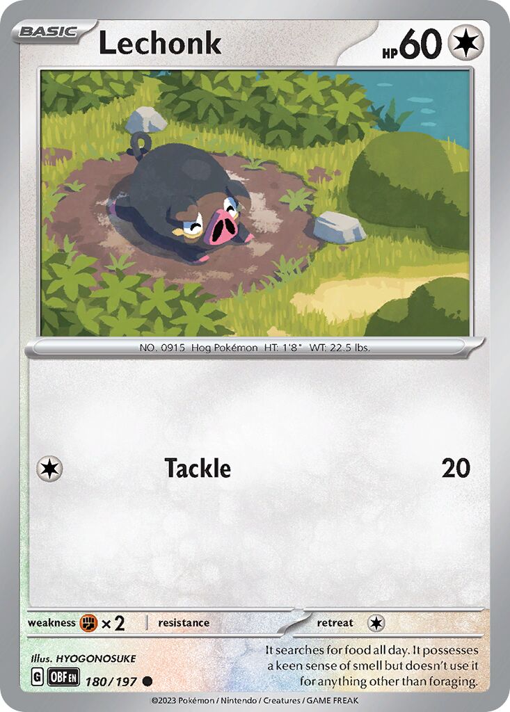 Lechonk 180/230 — Obsidian Flames (English Pokémon TCG card)