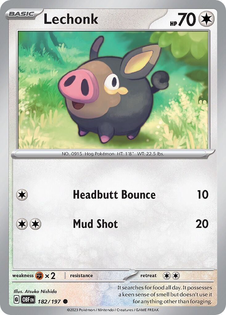 Lechonk 182/230 — Obsidian Flames (English Pokémon TCG card)