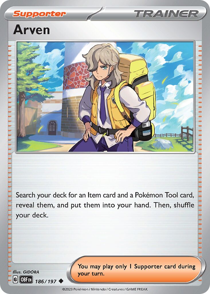 Arven 186/230 — Obsidian Flames (English Pokémon TCG card)