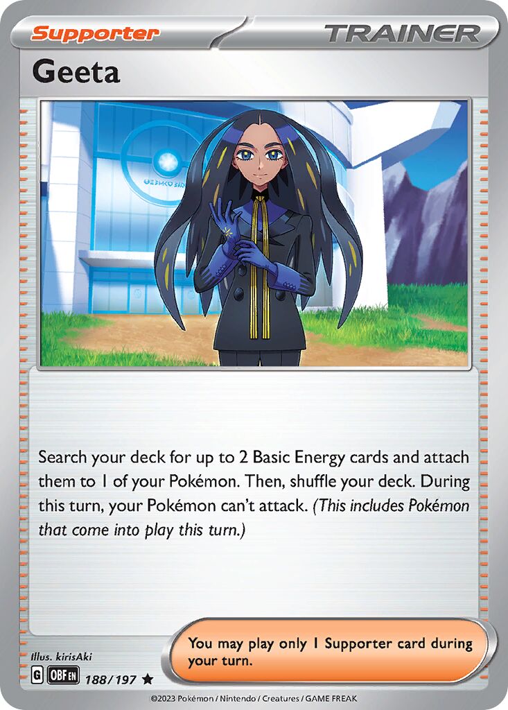Geeta 188/230 — Obsidian Flames (English Pokémon TCG card)