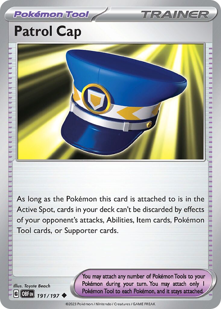 Patrol Cap 191/230 — Obsidian Flames (English Pokémon TCG card)