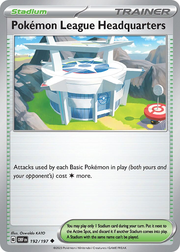 Pokémon League Headquarters 192/230 — Obsidian Flames (English Pokémon TCG card)