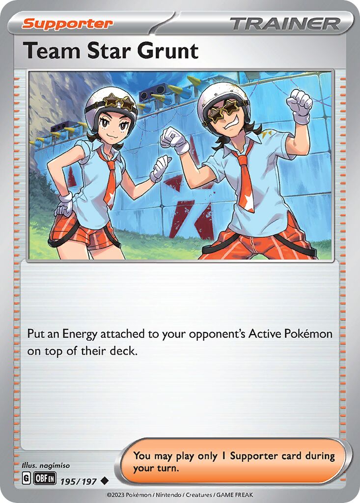 Team Star Grunt 195/230 — Obsidian Flames (English Pokémon TCG card)