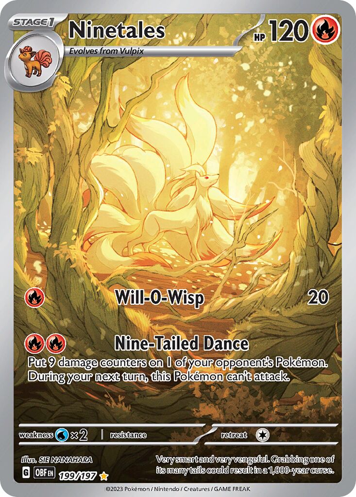 Ninetales 199/230 — Obsidian Flames (English Pokémon TCG card)