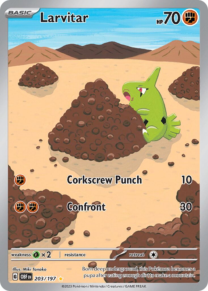 Larvitar 203/230 — Obsidian Flames (English Pokémon TCG card)