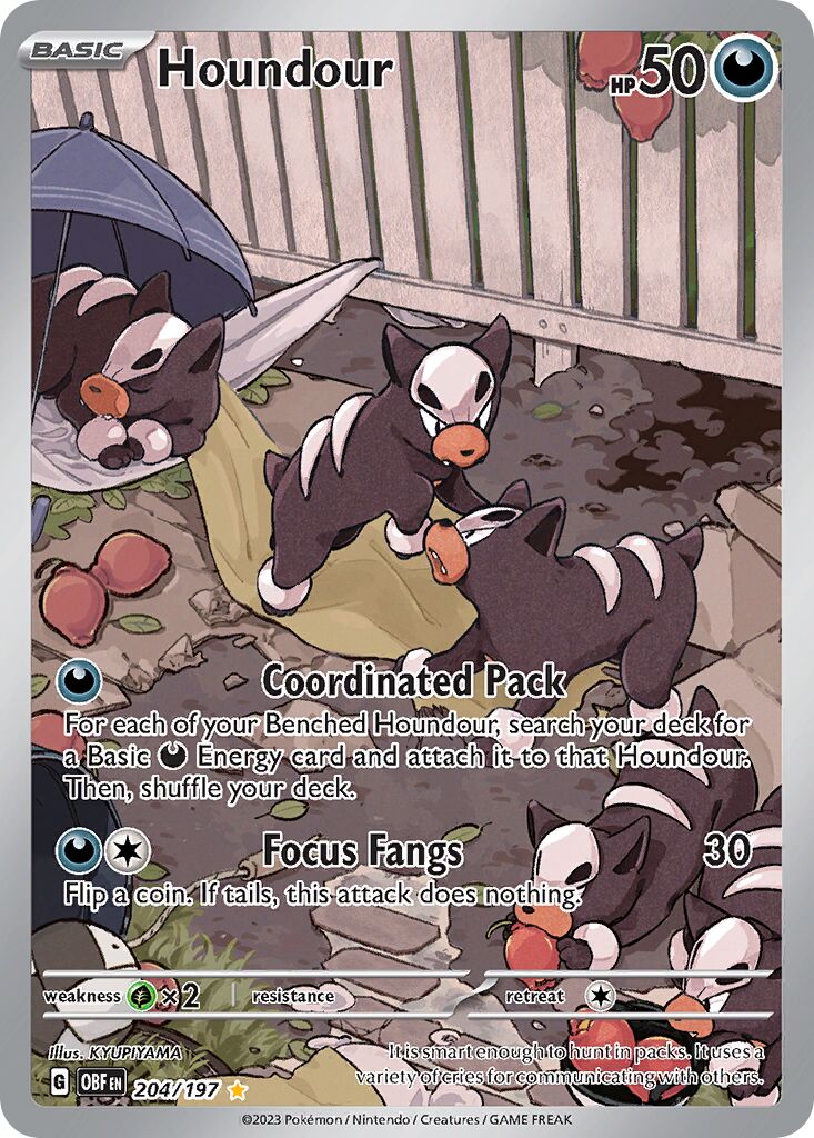 Houndour 204/230 — Obsidian Flames (English Pokémon TCG card)