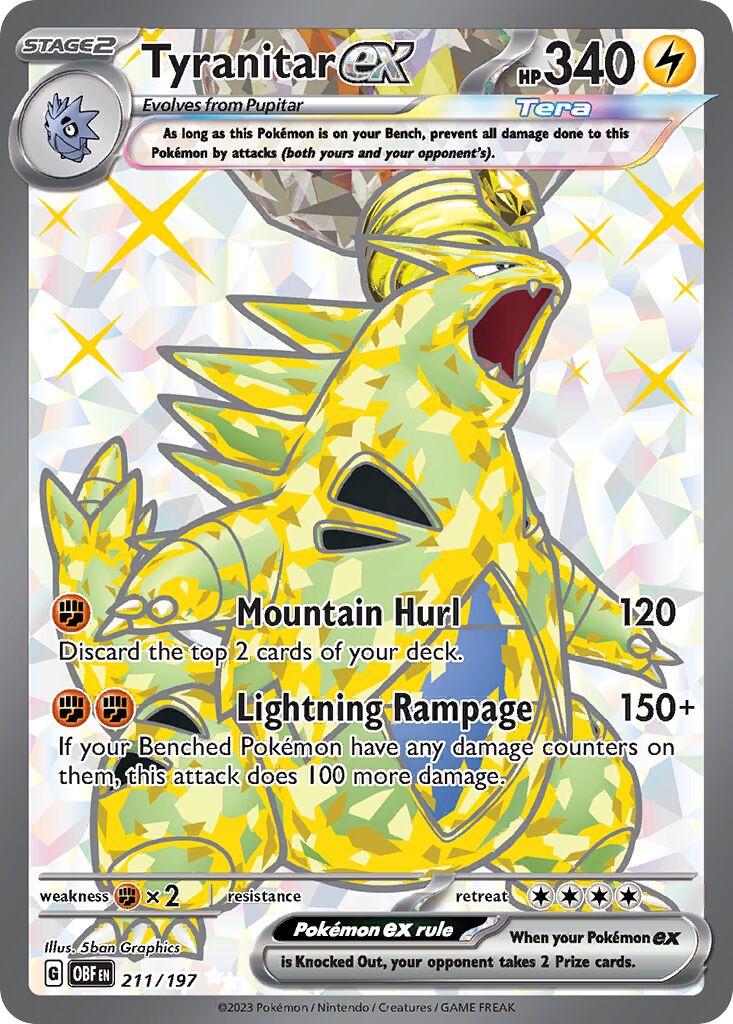 Tyranitar ex 211/230 — Obsidian Flames (English Pokémon TCG card)