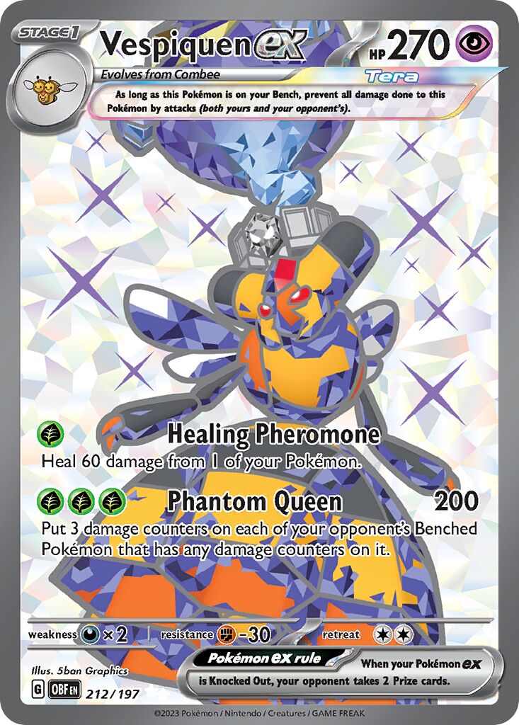 Vespiquen ex 212/230 — Obsidian Flames (English Pokémon TCG card)