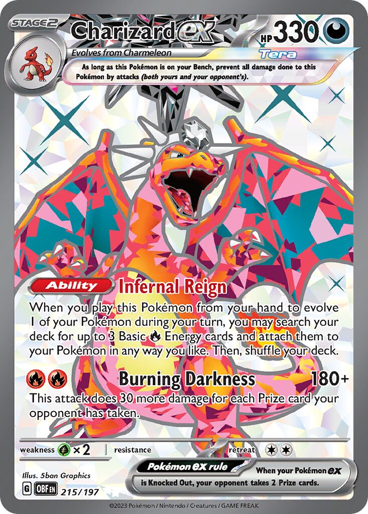 Charizard ex 215/230 — Obsidian Flames (English Pokémon TCG card)
