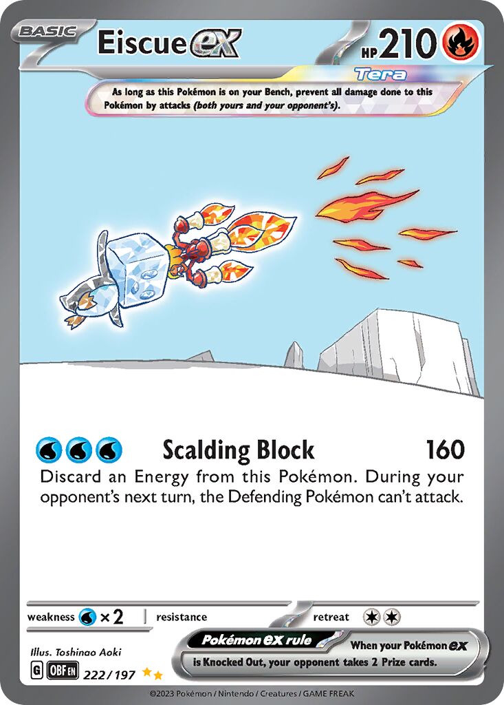 Eiscue ex 222/230 — Obsidian Flames (English Pokémon TCG card)