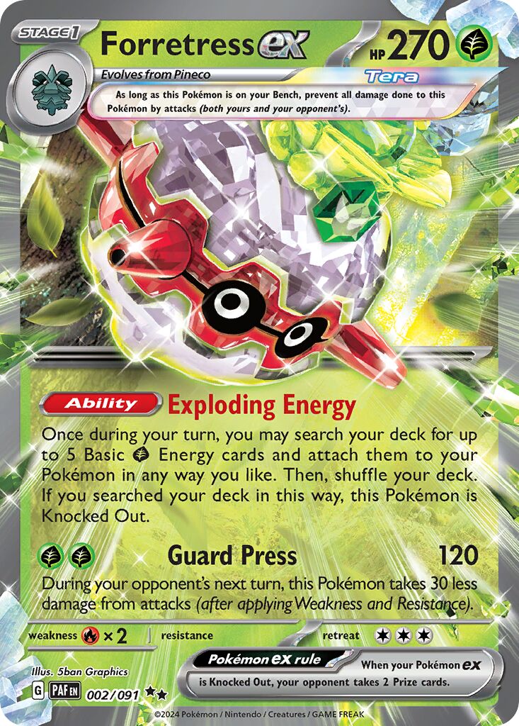 Forretress ex 002/245 — Paldean Fates (English Pokémon TCG card)