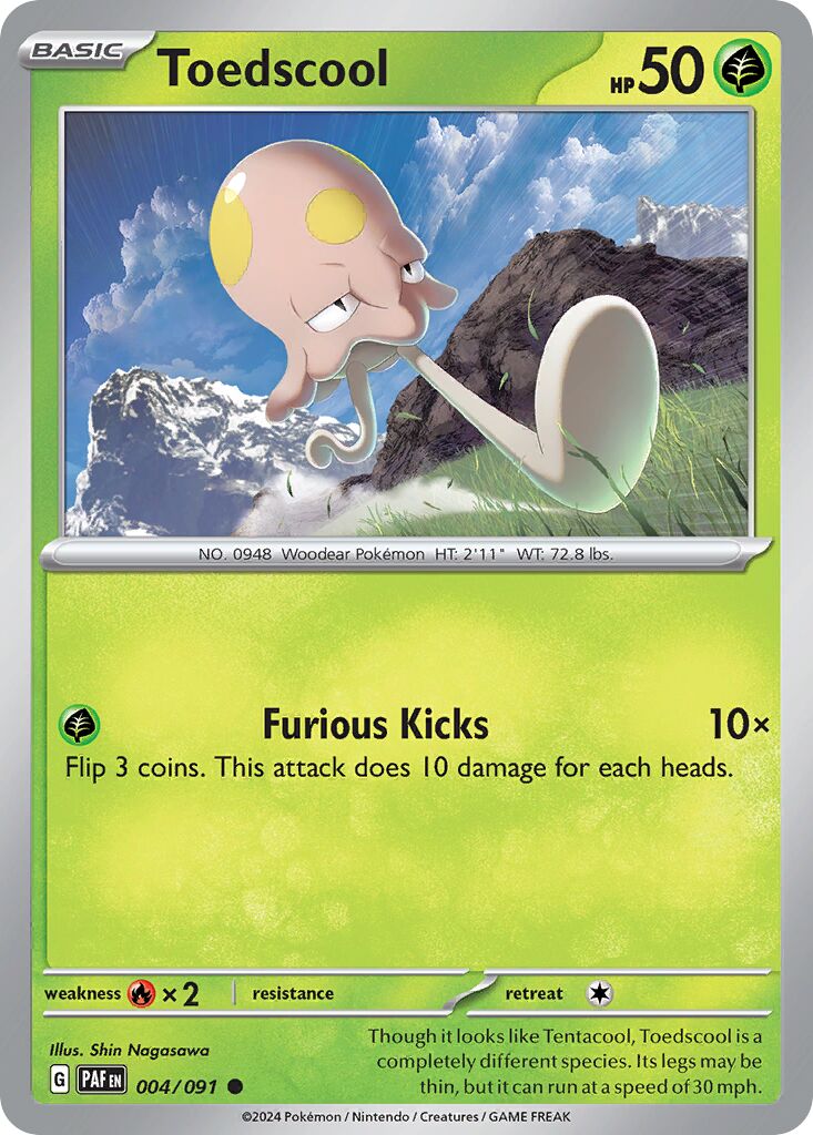 Toedscool 004/245 — Paldean Fates (English Pokémon TCG card)