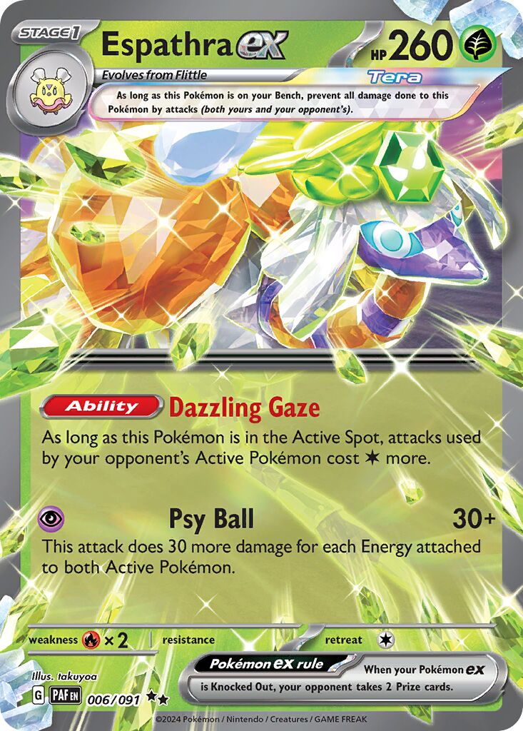 Espathra ex 006/245 — Paldean Fates (English Pokémon TCG card)