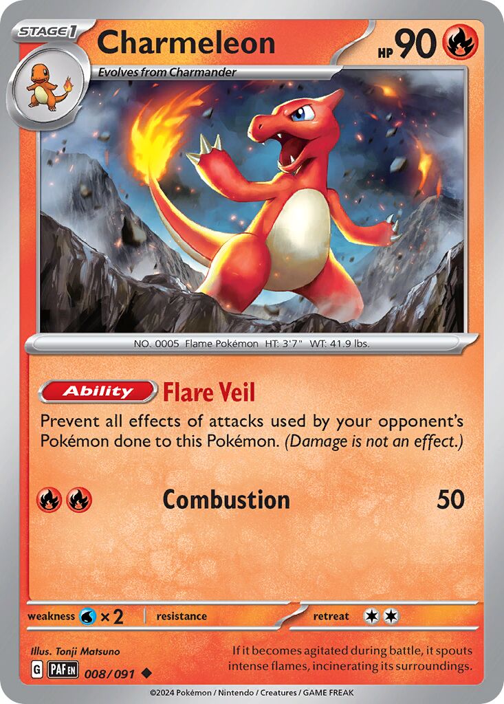 Charmeleon 008/245 — Paldean Fates (English Pokémon TCG card)