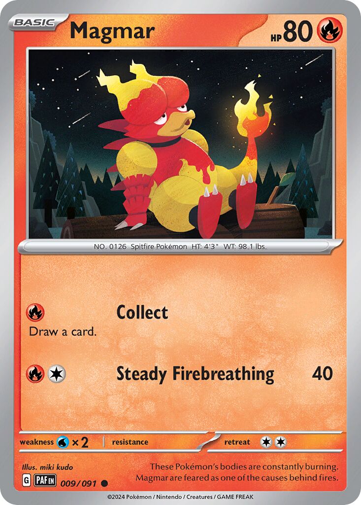 Magmar 009/245 — Paldean Fates (English Pokémon TCG card)