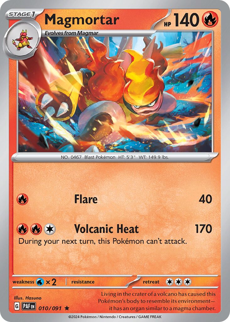 Magmortar 010/245 — Paldean Fates (English Pokémon TCG card)