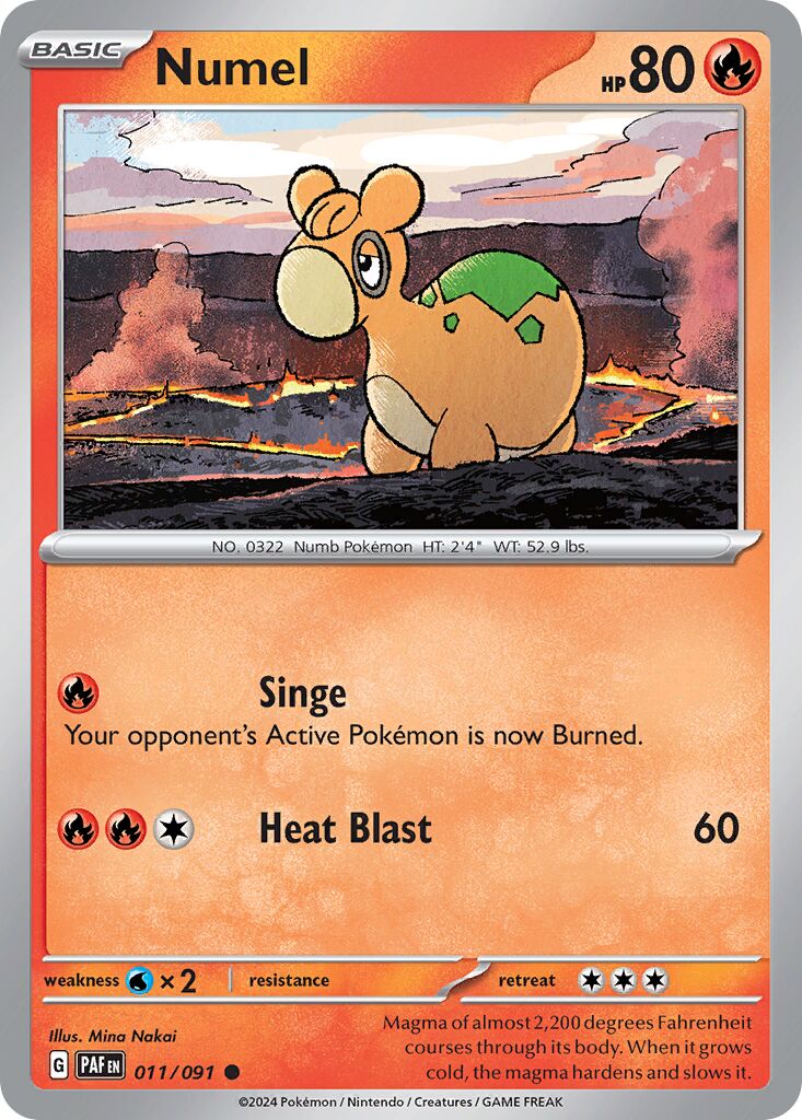 Numel 011/245 — Paldean Fates (English Pokémon TCG card)