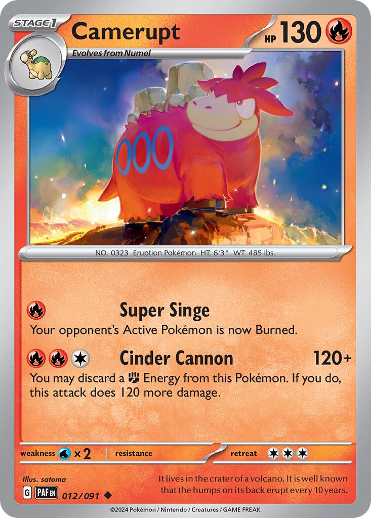 Camerupt 012/245 — Paldean Fates (English Pokémon TCG card)