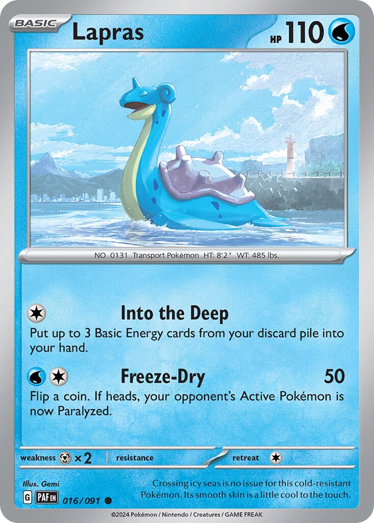 Lapras 016/245 — Paldean Fates (English Pokémon TCG card)