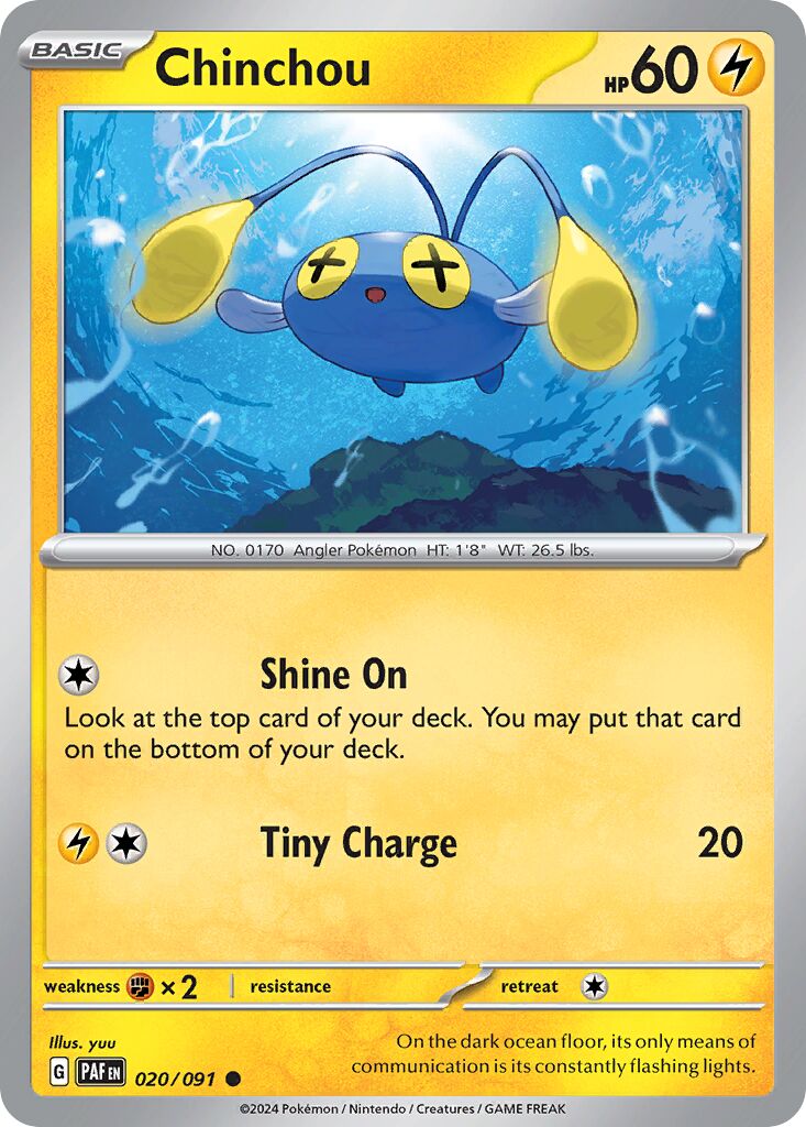 Chinchou 020/245 — Paldean Fates (English Pokémon TCG card)