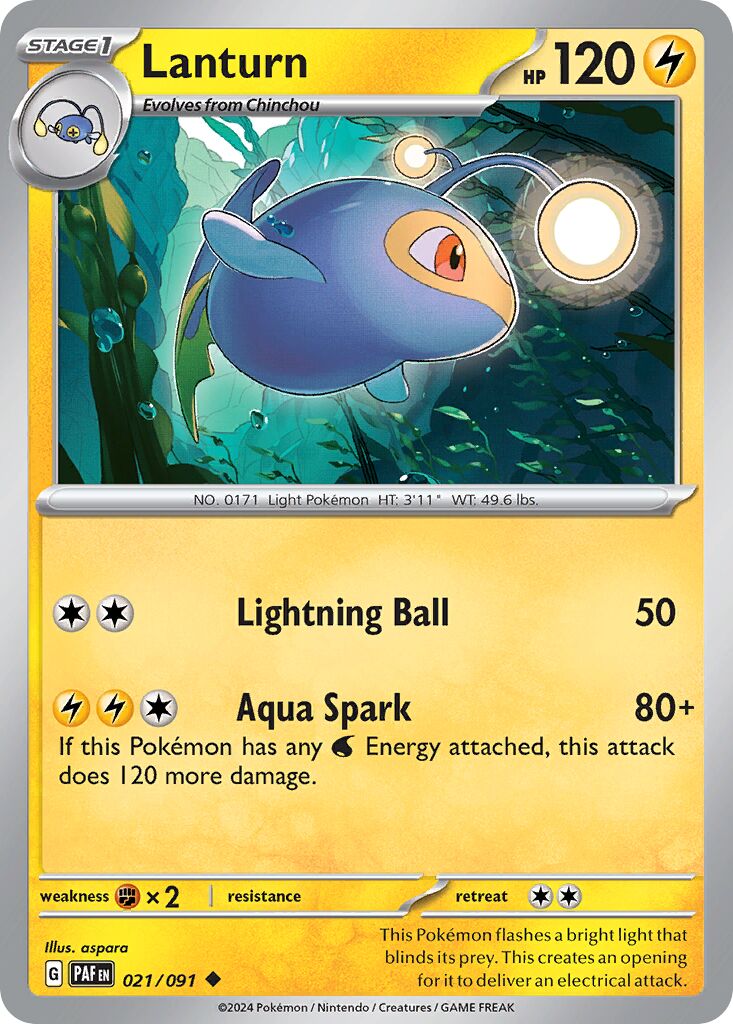 Lanturn 021/245 — Paldean Fates (English Pokémon TCG card)
