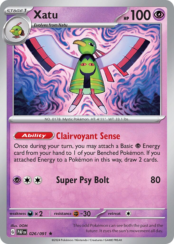 Xatu 026/245 — Paldean Fates (English Pokémon TCG card)