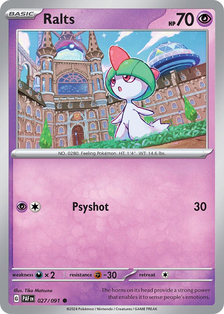Ralts 027/245 — Paldean Fates (English Pokémon TCG card)