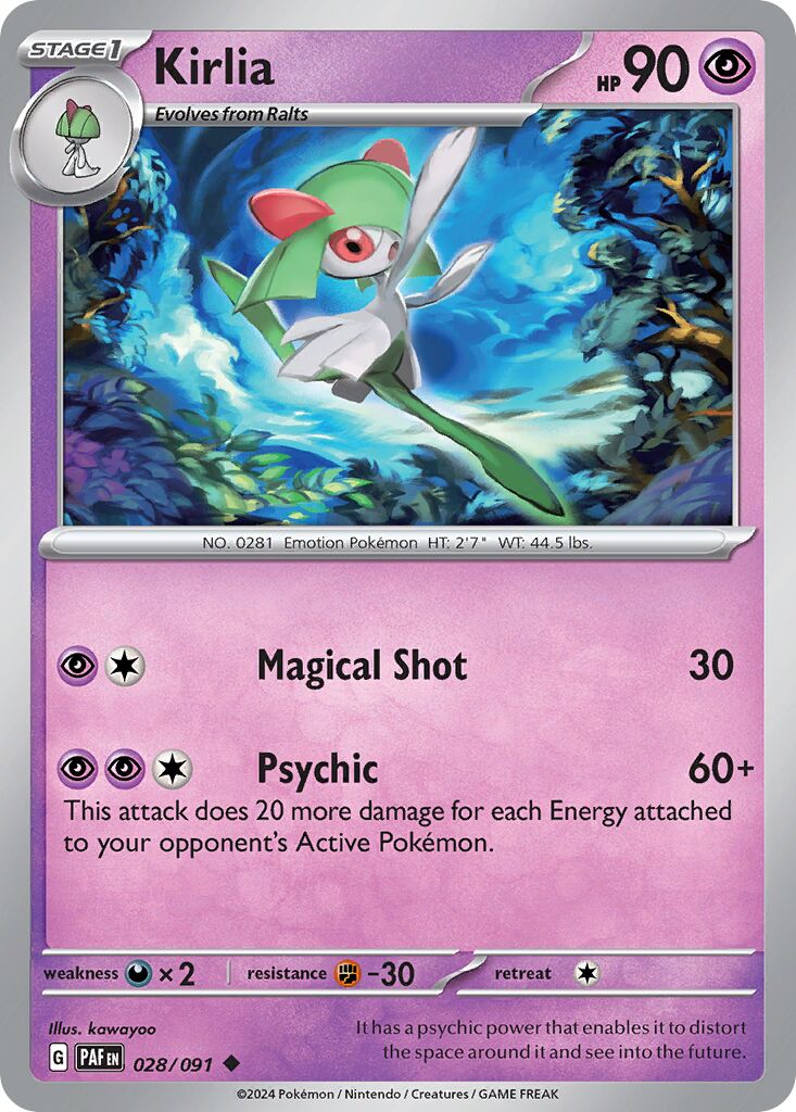 Kirlia 028/245 — Paldean Fates (English Pokémon TCG card)