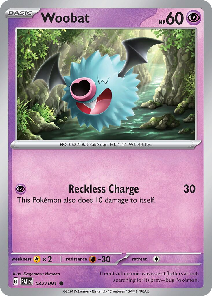 Woobat 032/245 — Paldean Fates (English Pokémon TCG card)