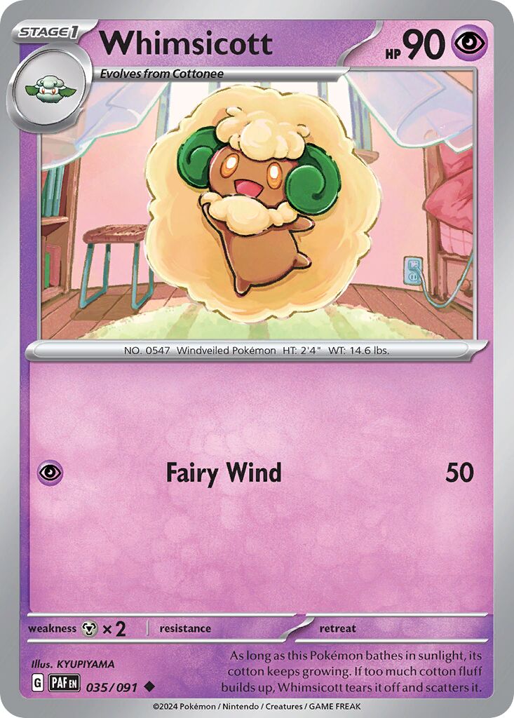 Whimsicott 035/245 — Paldean Fates (English Pokémon TCG card)