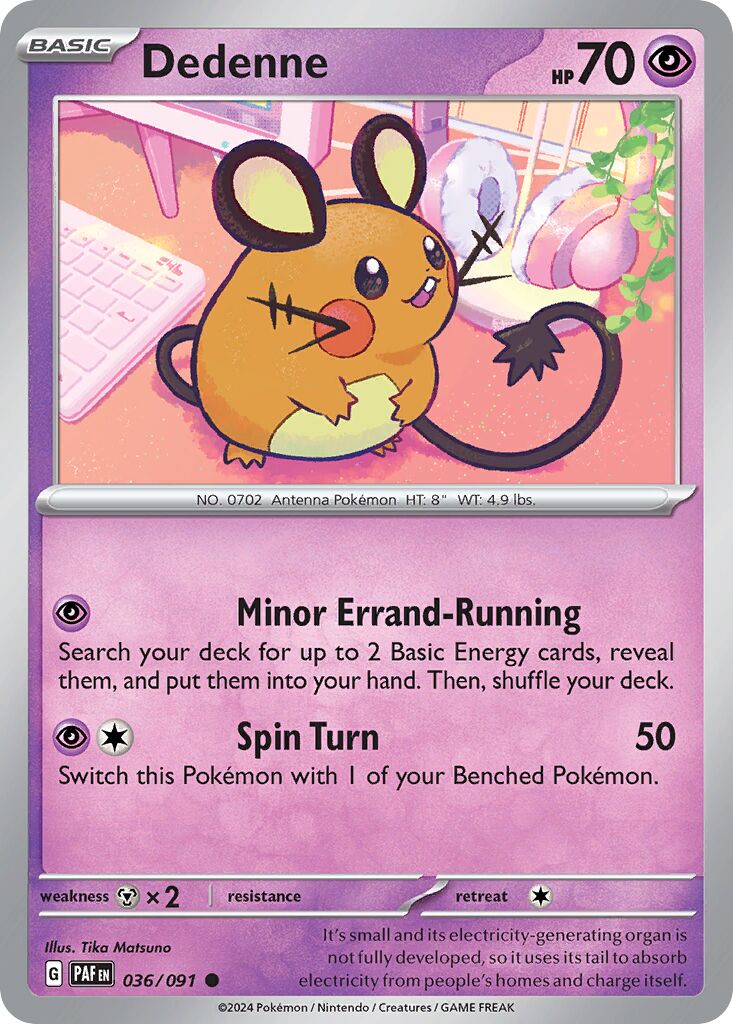 Dedenne 036/245 — Paldean Fates (English Pokémon TCG card)