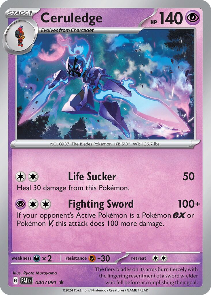 Ceruledge 040/245 — Paldean Fates (English Pokémon TCG card)