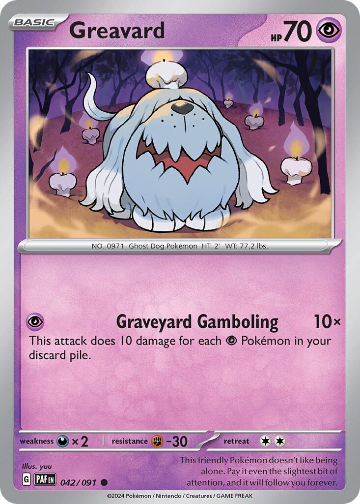 Greavard 042/245 — Paldean Fates (English Pokémon TCG card)